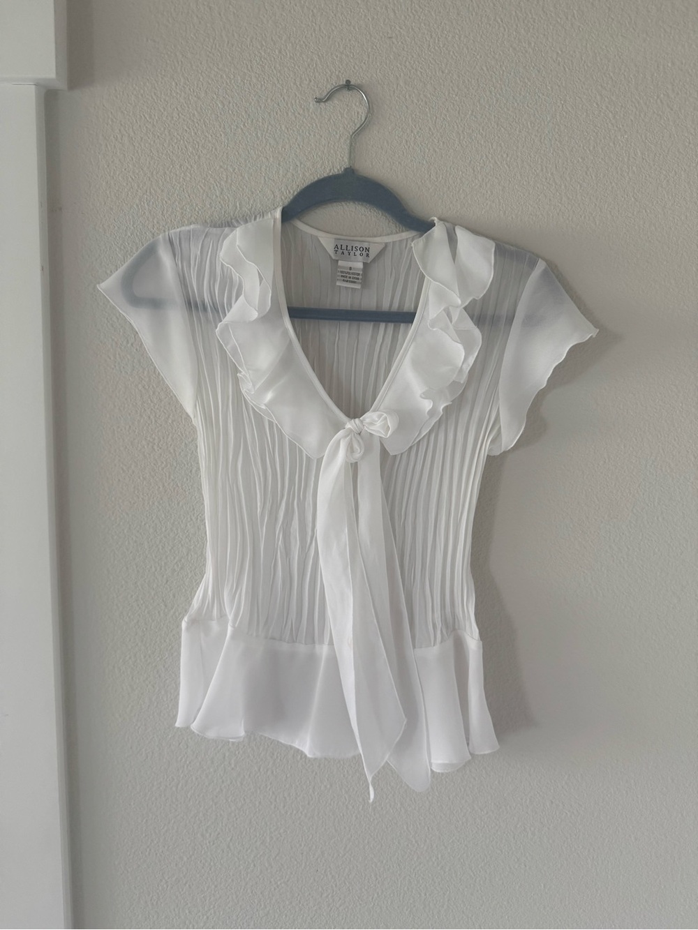 ˚❀ Vintage Y2K Allison Taylor Pleated Ruffle Top ❀˚ S